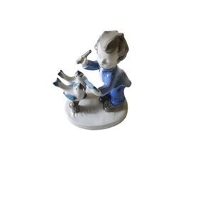 Vintage GH & CO Porcelain Boy Conducting Singing Birds Figurine